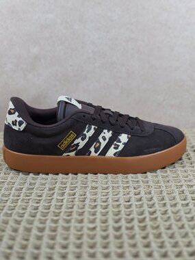 Adidas VL Court 3.0 Women’s Size 10 Brown Leopard Stripe KI3347 – NIB
